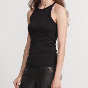 J Brand Claire Ribbed Tank Top Black